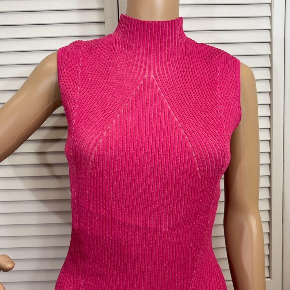 Acler Rickman Midi Ribbed Berry Pink Dress Size 6 - Picture 8 of 16